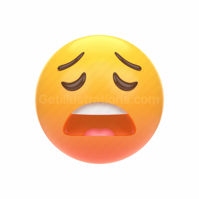 emoticon, emoji, sticker, face, unhappy, tired, center